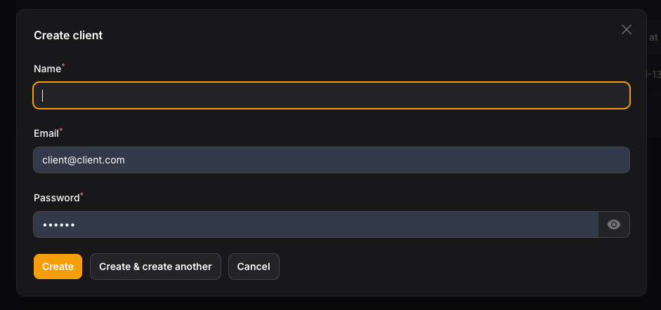 Add new client
